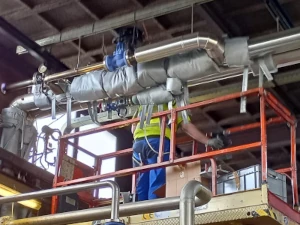 installation de matelas ISO18 sur réseau de vapeur